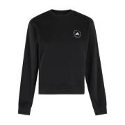 Svart Logo Print Crew Neck Sweater