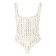 Hvit Elegant Bodysuit Topwear