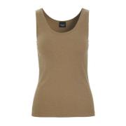 Rib Tank Top Muskatt Beige