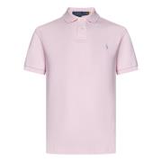 Rosa Polo T-skjorte med Pony Broderi