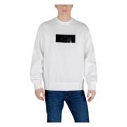 Hvit Trykt Sweatshirt med Lange Ermer