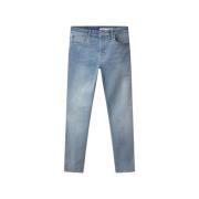 Mid-Blå Denim Jeans Komfort og Stil