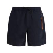 Navy Mitch Shorts med elastisk midje