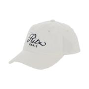 Paris Hvit Baseballcap med Logo