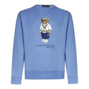 Blå genser med Polo Bear Print