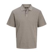 Jacquard Polo Skjorte i Greige