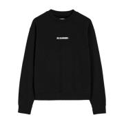 Svart Logo Sweatshirt Crew Neck