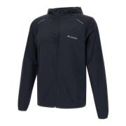 Svart Tech Nylon Windbreaker Jakke