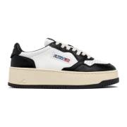 Hvite Plattform Sneakers Hever Stil