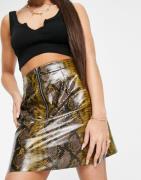 NA-KD printed a-line skirt in snake-Multi