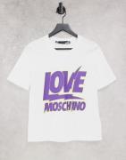 Love Moschino lightening logo t-shirt in white