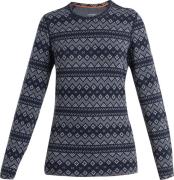 Icebreaker Women's Mer 260 Vertex Long sleeve Crewe First Snow Midnigh...