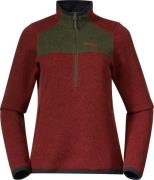 Women's Kamphaug Knitted Half Zip Chianti Red/Dark Olive Green