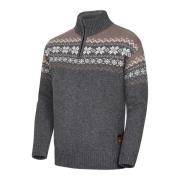 Gridarmor Men's Snøkrystall Half Zip Ullgenser Grey/Beige/White