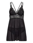 Bd Dot Mesh Lace Beatriz Nattkjole Black Hunkemöller