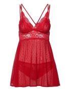 Bd Dot Mesh Lace Beatriz Nattkjole Red Hunkemöller