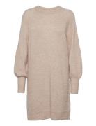 Slflulu Ls Knit Dress O-Neck B Noos Kort Kjole Beige Selected Femme