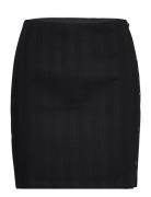 Badge Rib Elongated Skirt Kort Skjørt Black Calvin Klein Jeans