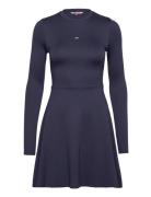 Tjw Ls Fit & Flare Dress Kort Kjole Navy Tommy Jeans