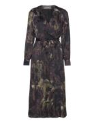 Mmmarkella Marble Wrap Dress Maxikjole Festkjole Black MOS MOSH