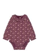 Body Ls Flower Bodies Long-sleeved Purple En Fant