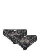 Brief Thong Reg Iris 2 Pack Stringtruse Undertøy Black Lindex