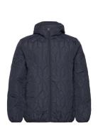 Puffer Jacket With Hood Fôret Jakke Navy Lindbergh