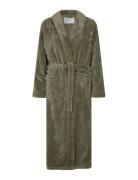 Long Fleece Robe Morgenkåpe Green Rosemunde