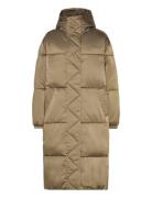 Tjw Long Satin Puffer Fôret Kåpe Khaki Green Tommy Jeans