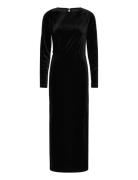 Objbianca L/S Long Dress 130 Maxikjole Festkjole Black Object