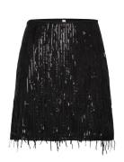 Onlspacy Short Sequins Skirt Wvn Kort Skjørt Black ONLY