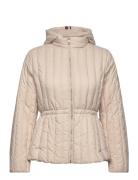 Feminine Lw Down Jacket Fôret Jakke Beige Tommy Hilfiger