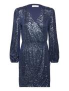 Sequin Dress Kort Kjole Blue Rosemunde