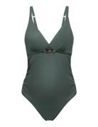 Oda/Maternity Maternity Swimsuit Badedrakt Badetøy Green Dorina