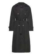 Vmchloe Long Trenchcoat Ga Noos Trench Coat Kåpe Black Vero Moda