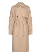 Vmdoreen Long Trenchcoat Boos Trench Coat Kåpe Beige Vero Moda