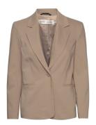 Zellaiw Classic Short Blazer Blazers Single Breasted Blazers Brown InW...