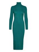 Yasbiriella Ls Midi Rollneck Dress Knelang Kjole Green YAS