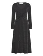 Slfrue Ls Midi Glitter Dress Knelang Kjole Black Selected Femme