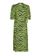 Light Jacquard Hesse Dress Knelang Kjole Green Mads Nørgaard