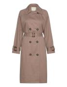 Fqtuksy-Jacket Trench Coat Kåpe Brown FREE/QUENT