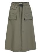 Objbeccy Long Skirt 131 Knelangt Skjørt Khaki Green Object