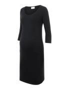 Mllea Org 3/4 Dress A. Noos Knelang Kjole Black Mamalicious