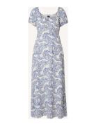 Abigail Dot Print Dress Maxikjole Festkjole Blue Lexington Clothing