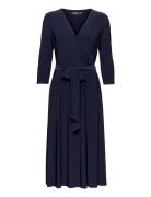 Mid Weight Mj-Dress Knelang Kjole Navy Lauren Ralph Lauren