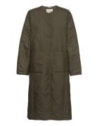 Recycle Polyester Coat Vattert Jakke Khaki Green Rosemunde