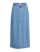 Vikira Long Denim Skirt Langt Skjørt Blue Vila