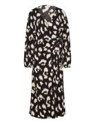 Vipeffi Perry L/S Wrap Midi Dress/Su Knelang Kjole Black Vila