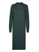 Viril Crew Neck L/S Midi Dress - Noos Knelang Kjole Green Vila