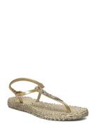 Flip Flops With Rhinst S Flate Sandaler Gold Ilse Jacobsen